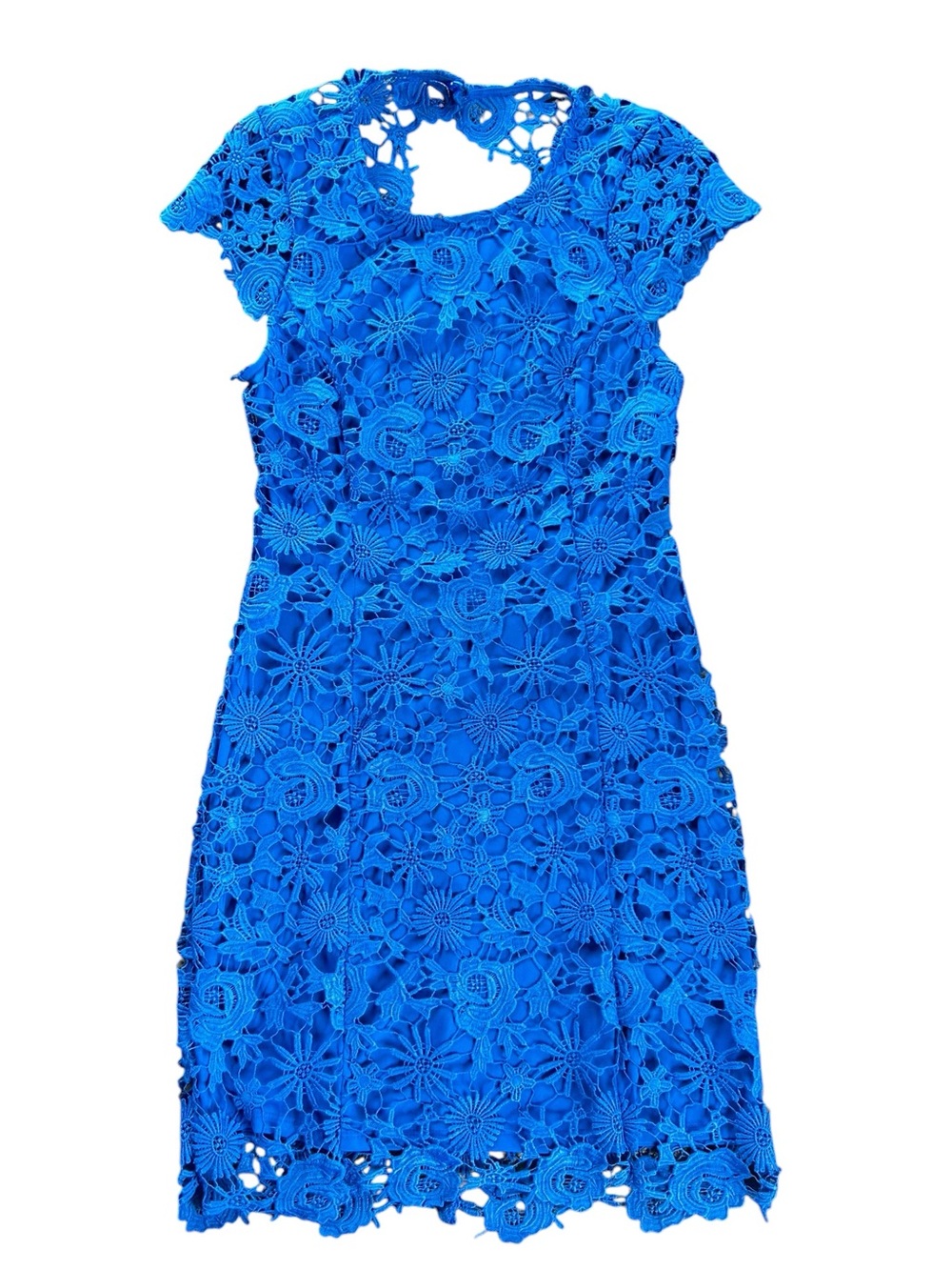 Lulu's Women’s Medium Romance Language Blue Backless Dress Lace NWT